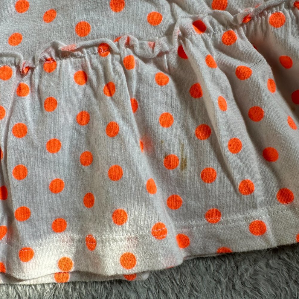 Carter's Ruffle Flowing Tank Top White w/ Orange Polka Dots Sz 3T - Picture 6 of 6